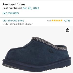 Navy Blue Tasman II Big Kid size 6 UGGs